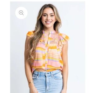 Karlie Multicolor Striped Top NWOT